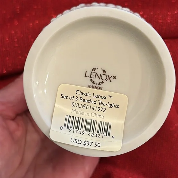 Lenox Ivory Set of 3 Beaded Tealights - Picture 8 of 8